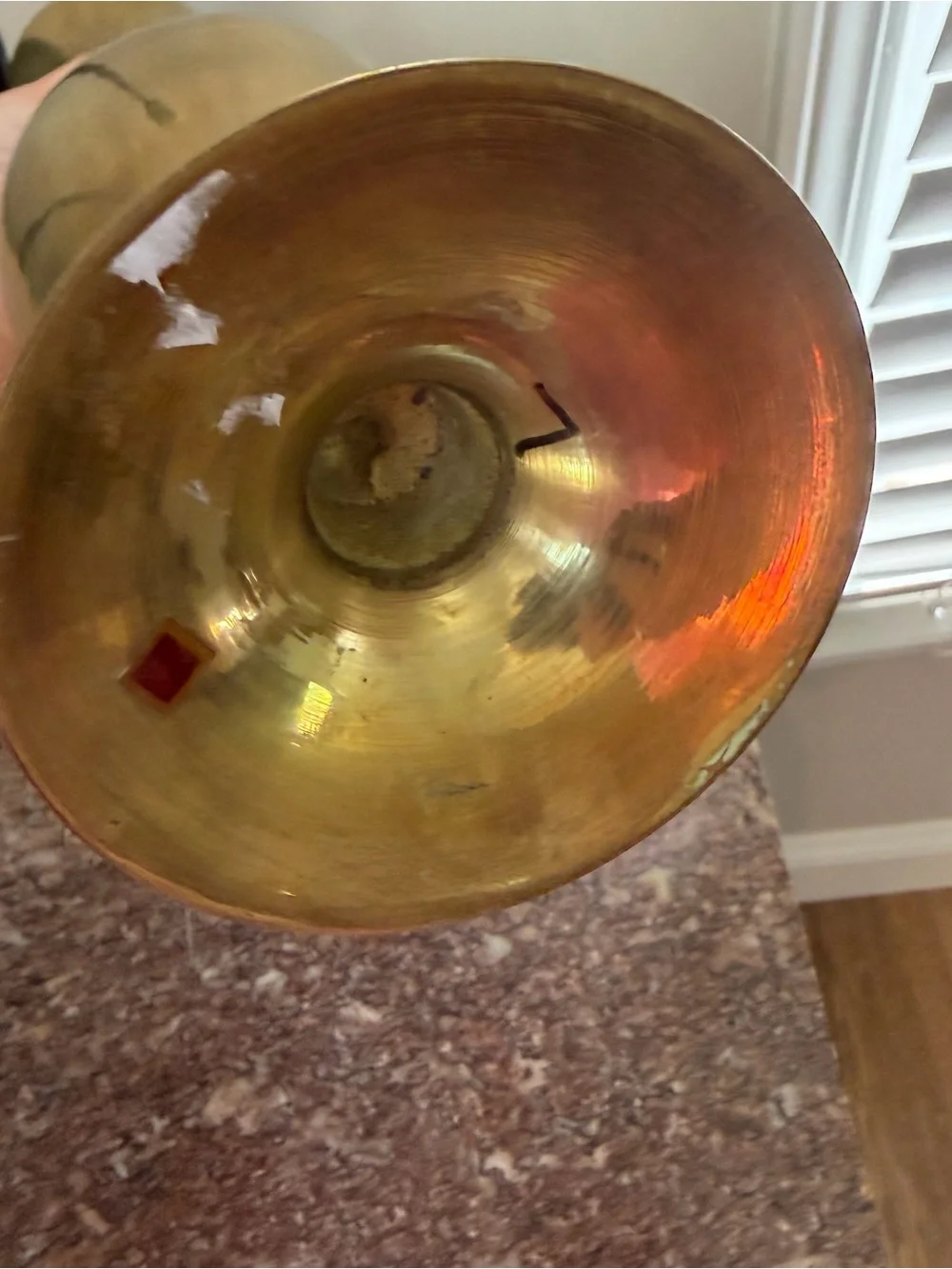 Vintage Vase Tall Fluted Brass MCM